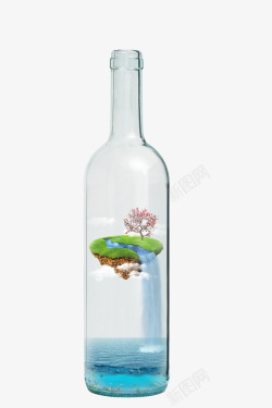 创意小岛瓶中小岛高清图片