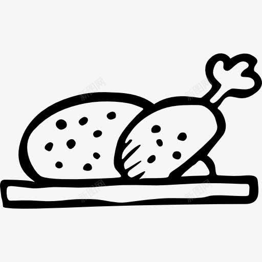 鸡手绘肉块图标png_新图网 https://ixintu.com 动物 卡通肉块 手绘 手绘煮 碎片 肉 食品 骨头 鸡