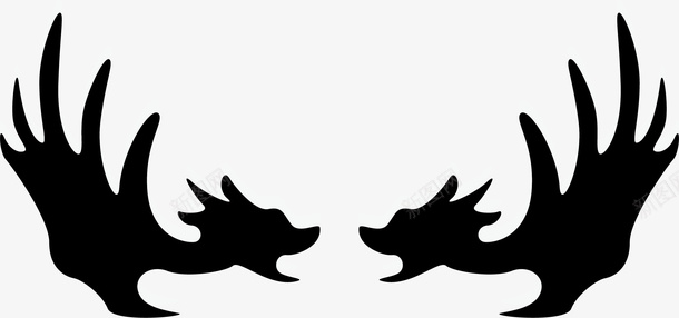 黑色鹿头矢量图图标eps_新图网 https://ixintu.com 北欧鹿头 大型鹿头 欧洲北部 鹿头 麋鹿 黑色 矢量图
