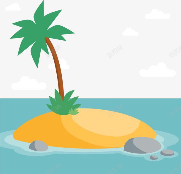 卡通小孤岛png免抠素材_新图网 https://ixintu.com 卡通 小孤岛 岛屿 椰子树 椰树 海洋 海洋岛屿 热带地区