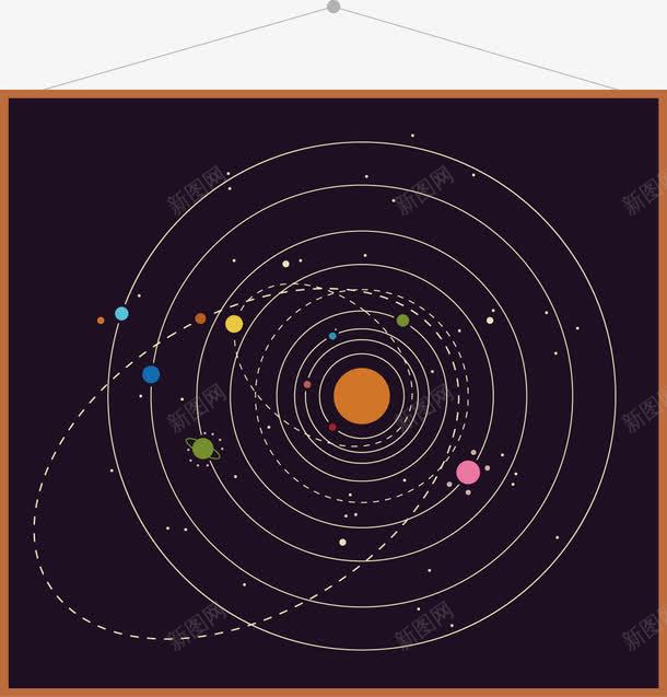 手绘黑板上的太空星球运动矢量图ai免抠素材_新图网 https://ixintu.com 天文 手绘 星球 背板 运动 矢量图