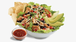 健身食谱墨西哥切碎沙拉配蘸汁高清图片