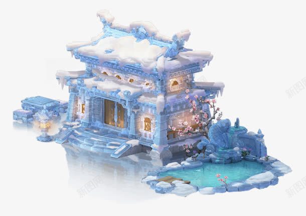 白雪覆盖的宫殿png免抠素材_新图网 https://ixintu.com 宫殿 白雪 花朵