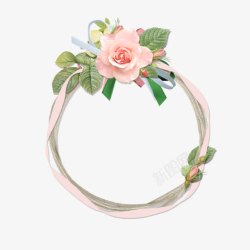 粉色花朵花环戒指素材