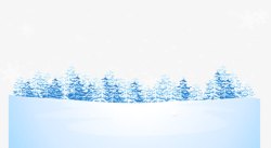 蓝色松树和雪地素材