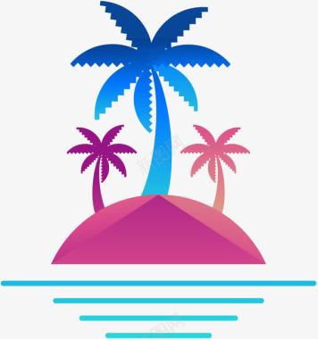 孤岛椰子树图标图标
