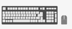 电脑键盘鼠标灰黑色电脑键盘鼠标矢量图高清图片