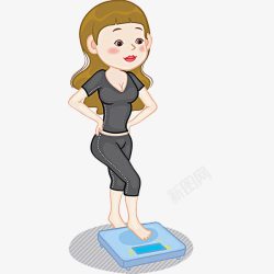 电子体重称称体重的女人高清图片