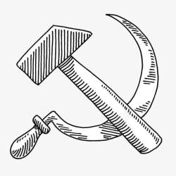 简易手绘风格中国共产党党标镰刀素材