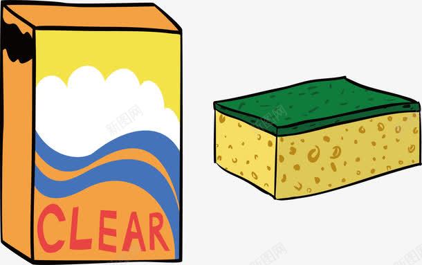 强效去污粉矢量图ai免抠素材_新图网 https://ixintu.com 去污粉 大扫除 打扫 掸尘 海绵 清洁用具 矢量素材 魔力擦 矢量图
