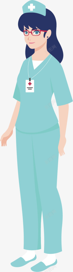 女医生护士水彩女护士矢量图高清图片