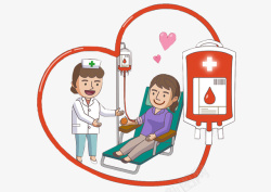 健康献血慈善爱心无偿献血卡通高清图片