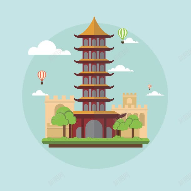 中国古塔建筑图标png_新图网 https://ixintu.com 中国塔 图标 塔 宝塔 旅游 西湖塔