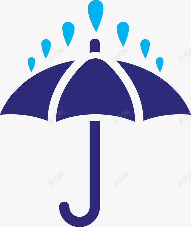 蓝色降雨天气png免抠素材_新图网 https://ixintu.com 气候 矢量简化 降伞天气 降雨 雨滴滴落 雨滴象征 预测气候