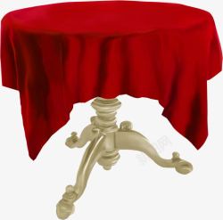 红色桌布桌子图形素材