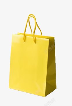 创意纸袋黄色购物袋高清图片