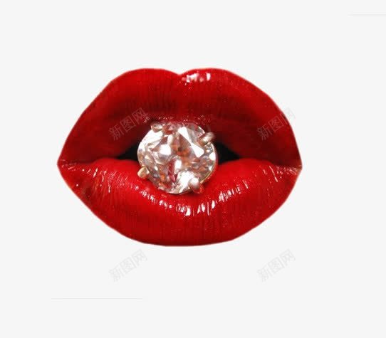 钻石红唇png免抠素材_新图网 https://ixintu.com 烈焰红唇 爱情 装饰图案 钻石