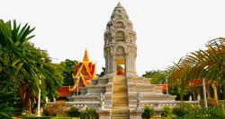 柬埔寨旅游金边皇宫风景图高清图片