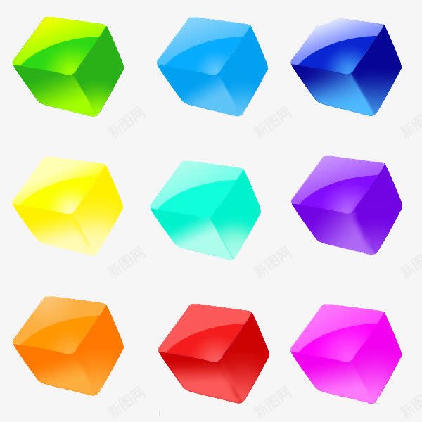 三维方块png免抠素材_新图网 https://ixintu.com 三维 创意 彩色 方格子 立体