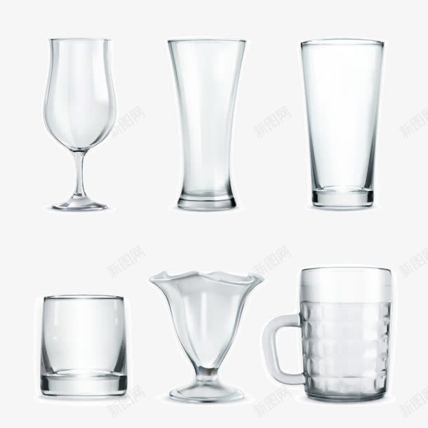 玻璃杯png免抠素材_新图网 https://ixintu.com 喝水杯 玻璃杯 酒杯 餐具