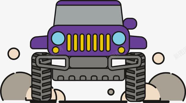 紫色吉普车png免抠素材_新图网 https://ixintu.com 交通工具 吉普车 大车轮 汽车 沙尘滚滚 沙滩车 紫色 越野车