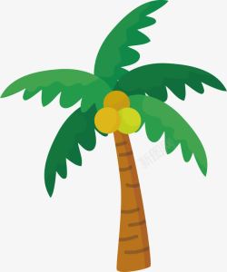 消暑夏天消暑阳光海滩椰树高清图片