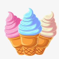 彩色的雪糕彩色圆弧雪糕冰激凌食物元素矢量图高清图片