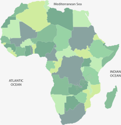 绿色拼图非洲地图矢量图素材