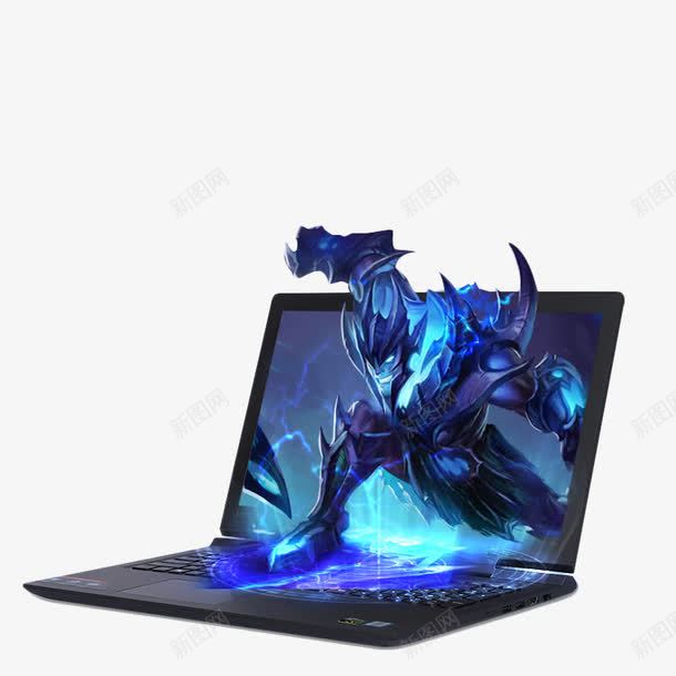 蓝色笔记本电脑png免抠素材_新图网 https://ixintu.com 怪兽 电脑 笔记本 蓝色