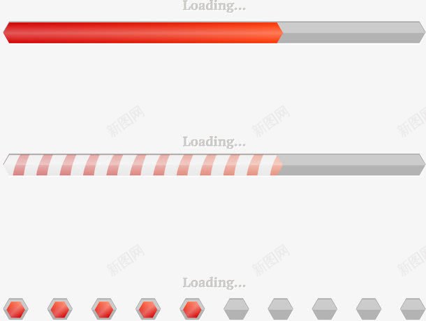 进度条png免抠素材_新图网 https://ixintu.com 免费矢量下载 加载中 红色 进度条