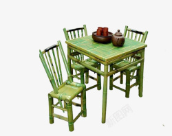竹子编制的椅小巧家具高清图片