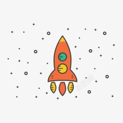 游戏动感小图标扁平小火箭图标高清图片