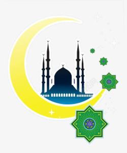 月亮和伊斯兰传统八边形图案素材