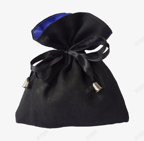 黑色小布袋png免抠素材_新图网 https://ixintu.com 包装袋 布料 礼物袋 袋子 黑色