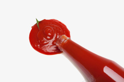 ketchup透明易碎品玻璃番茄酱包装倒出的高清图片