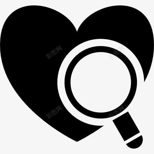寻找爱情的概念图标png_新图网 https://ixintu.com 发现心跳 工具 心 搜索 放大镜 查找 爱没有距离 界面 符号