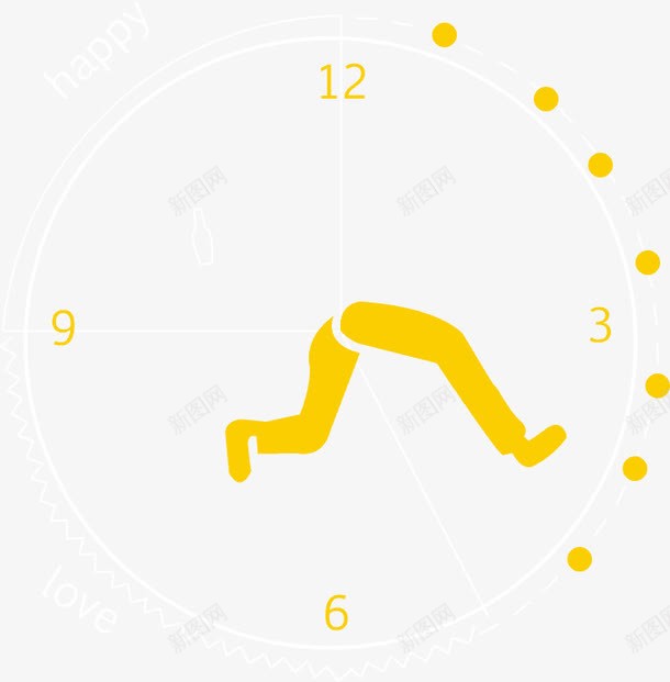 创意的黄色的表盘png免抠素材_新图网 https://ixintu.com 创意钟表 奔跑的时钟 时钟刻度 时间 表盘 钟表 黄色表针