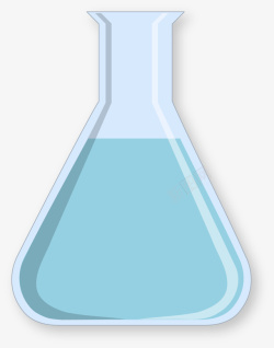 卡通锥形瓶天蓝色扁平风格玻璃瓶高清图片