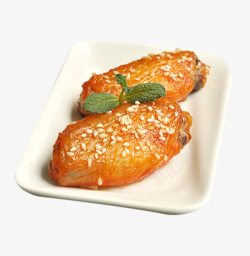美味的烤鹅香酥鸡翅膀高清图片