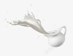 洒牛奶白色牛奶高清图片