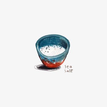 手绘碗装海盐png免抠素材_新图网 https://ixintu.com 厨房用具 彩绘 白色 盐 盐巴 绘画 蓝色 调料