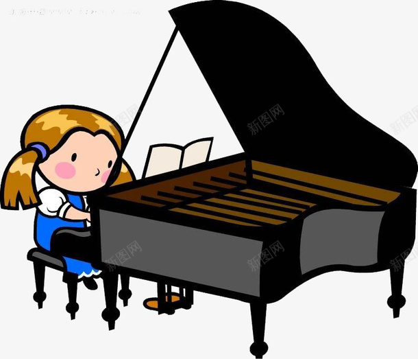 卡通上钢琴课的学生png免抠素材_新图网 https://ixintu.com 卡通 女孩 学习 学生 孩子 点击原文 认真 钢琴 音乐