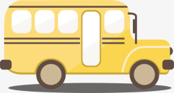 专用巴士黄色单开门扁平校车矢量图高清图片