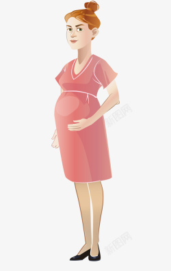 卡通怀孕的宝妈人物素材