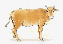 黄色耳朵一头牛简图高清图片