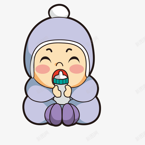 卡通喝奶的婴儿png免抠素材_新图网 https://ixintu.com 人物设计 卡通 喝奶 婴儿 手绘 母乳喂养周