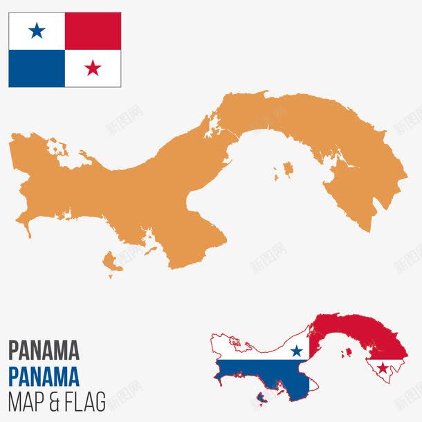 巴拿马地图png免抠素材_新图网 https://ixintu.com 国旗 实用 巴拿马 清晰 矢量地图 色块