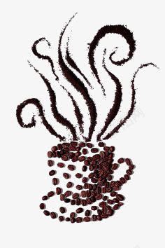 咖啡png免抠素材_新图网 https://ixintu.com 咖啡粉 咖啡豆 抽象画 杯子 水汽 烟 现代抽象画 食物