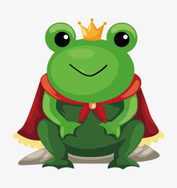 戴皇冠的小青蛙卡通图素材