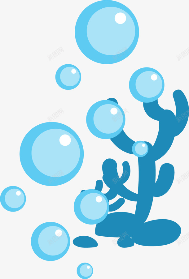 世界海洋日蓝色珊瑚png免抠素材_新图网 https://ixintu.com 世界海洋日 冒泡 气泡 泡泡 海洋植物 蓝色珊瑚